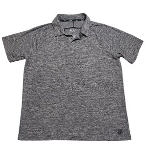 FLX Urban Commuter Mens Stretch Activewear‎ Polo Shirt Large Heather Black